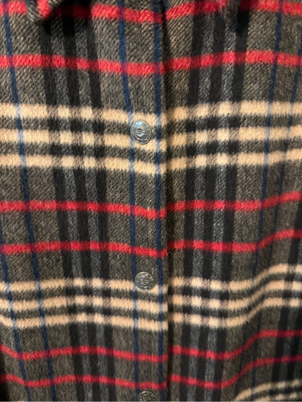 Vintage Evan Picone Plaid Button-Front Wool Jacket Black Beige Red Navy Tartan - Picture 4 of 10